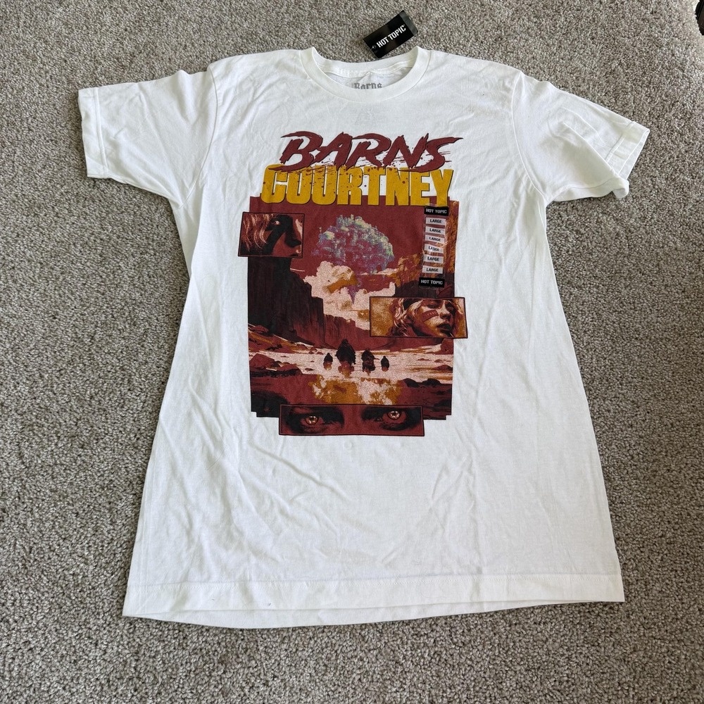 Barns Courtney Shirt Mens Large White Graphic Band Tee T-Shirt Hot Topic